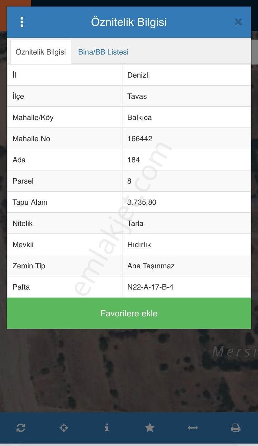 Denizli Tavas Balkıca'da Satılık Tarla