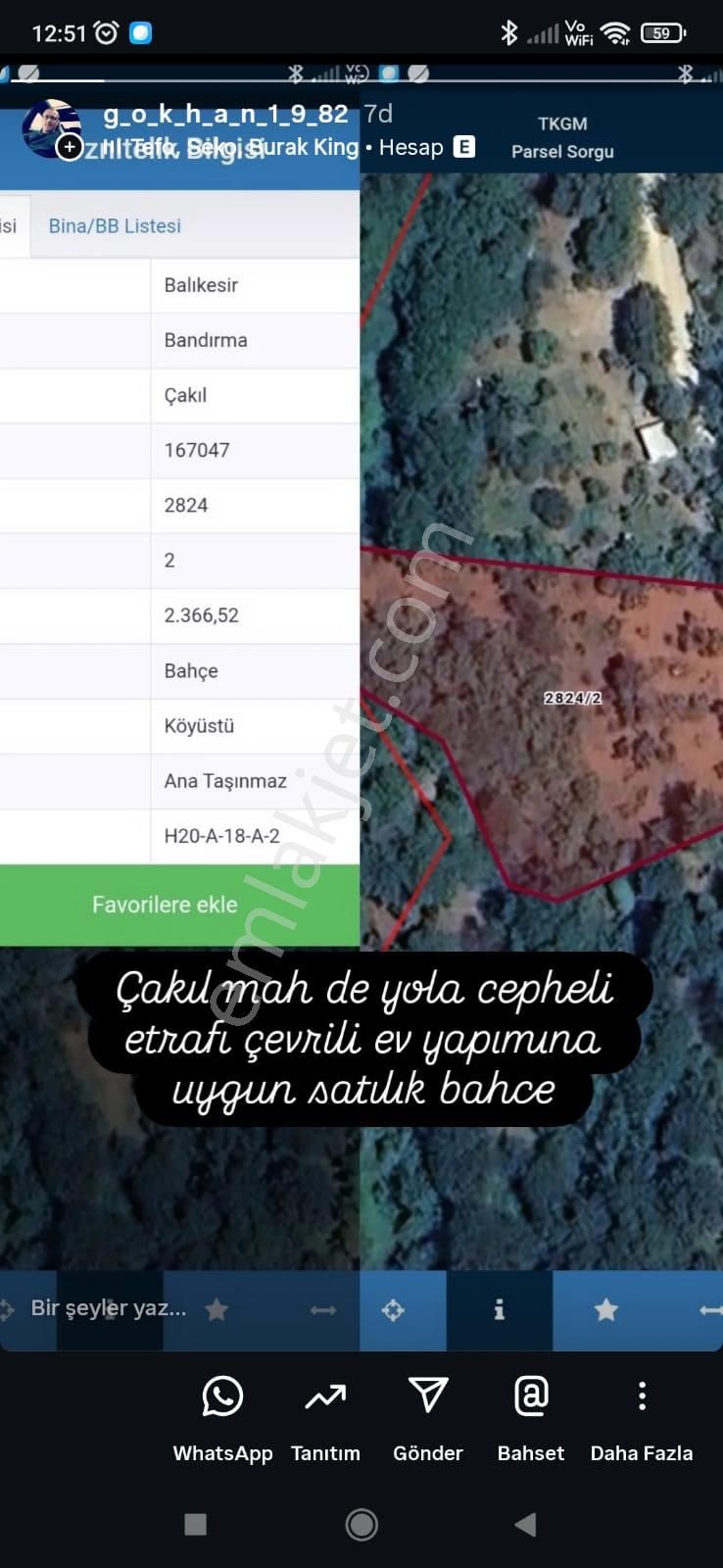 Çakıl Mahallesinde 2366 M² Yola Cepheli Bahçe Arsa Ev Yapımın - Görsel 5