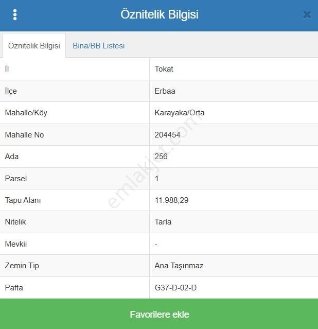 Tokat Erbaa Karayaka Osb Karşısı Satılık Tek Tapu Tarla - Görsel 8