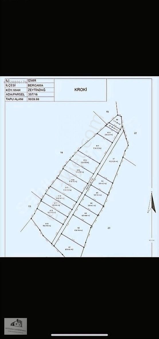 Artenew'den 171 M2 Satılık Bağ Bahçe Bergama Girişi