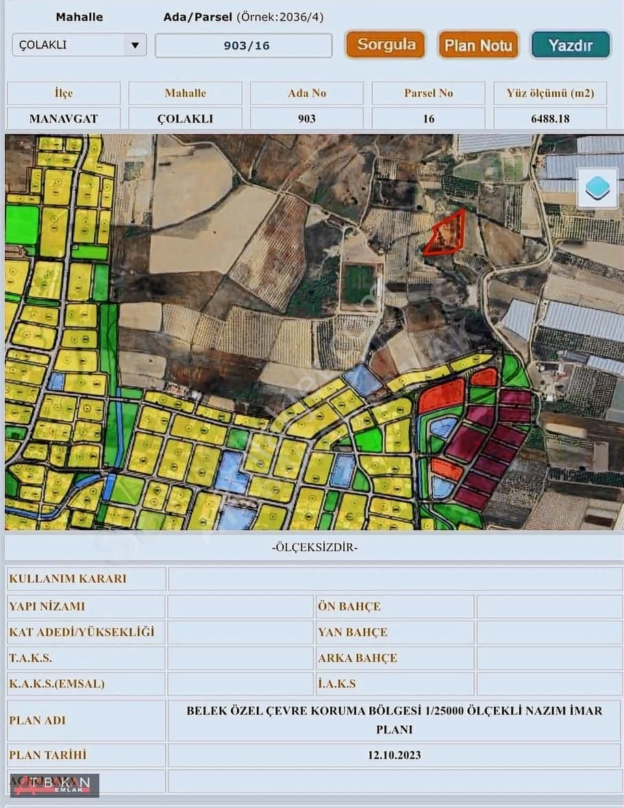 Çolaklıda 6500 M2 Müstakil Tarla