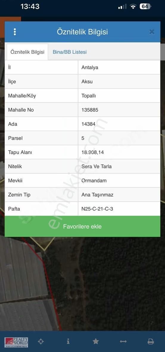 Antalya Aksu Topallıda Satılık Tarla