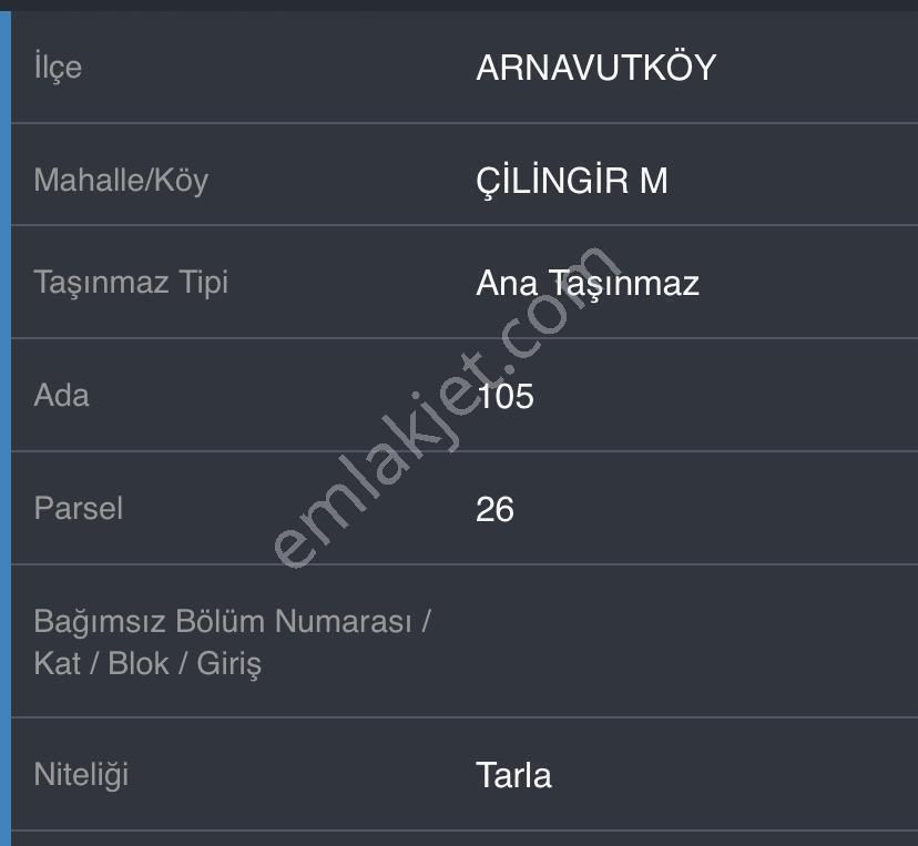 Atahandan Arnavutköy Çilinğirde Araç Muayene İstasyonu Yanı 410 Metre Çaplı Çevrili Hisse - Görsel 2