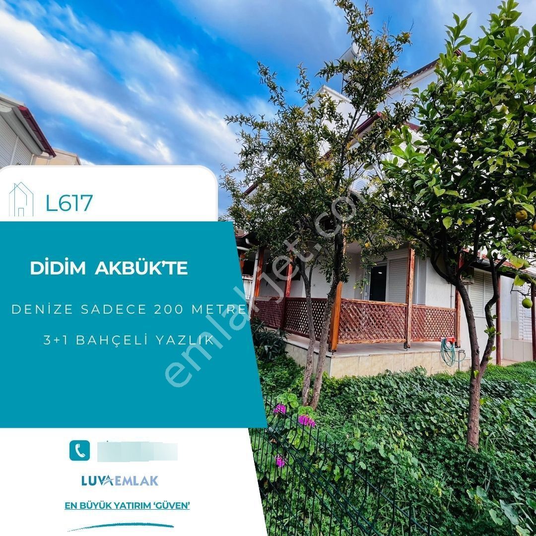 Didim Akbük'te Denize 200 Metre Mesafede Köşe Konum Deniz Manzaralı Yazlık