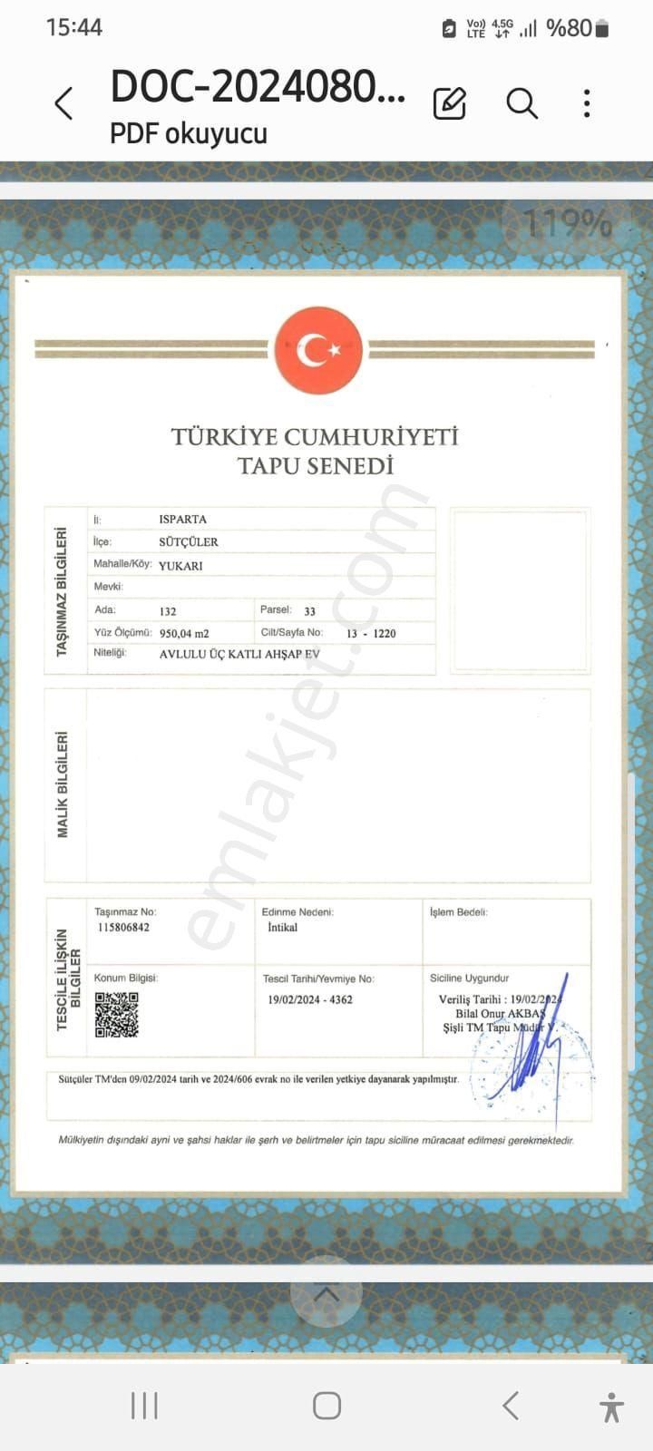 Isparta Sütçuler Yukarı