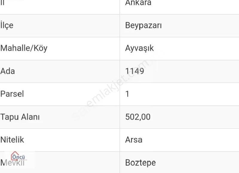 Öncü'den Beypazarı'nda Satılık Tek Tapu Köşe Arsa - Görsel 6
