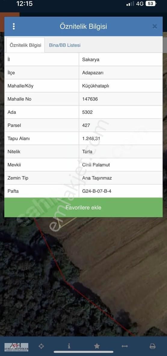 Adapazarı Küçükhataplıda 1248m2 Yatırımlık Fırsat Tarla - Görsel 7