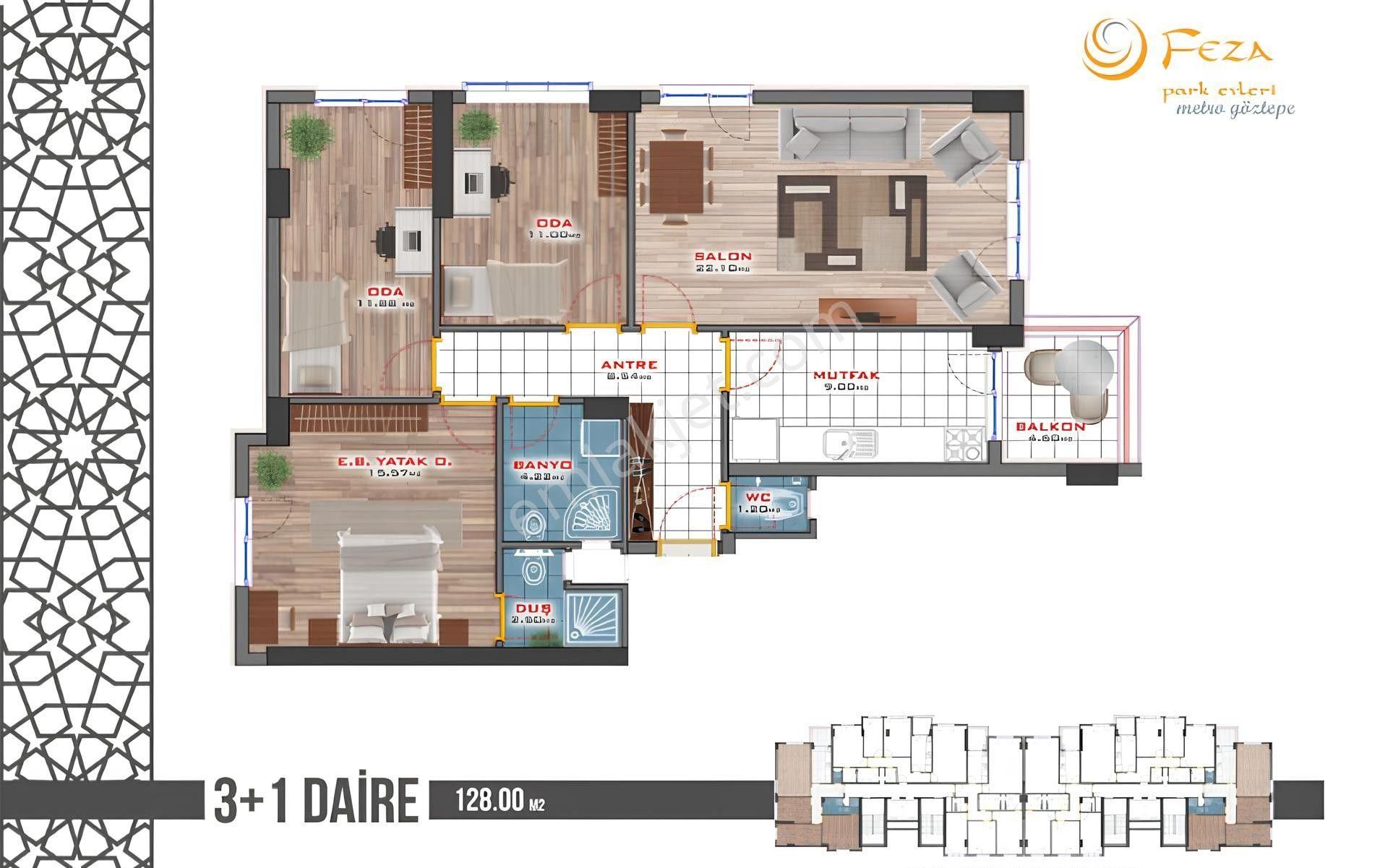 Feza Park Göztepe Konutlarında Satılık 3+1 Büyük Tip Daire - Görsel 31