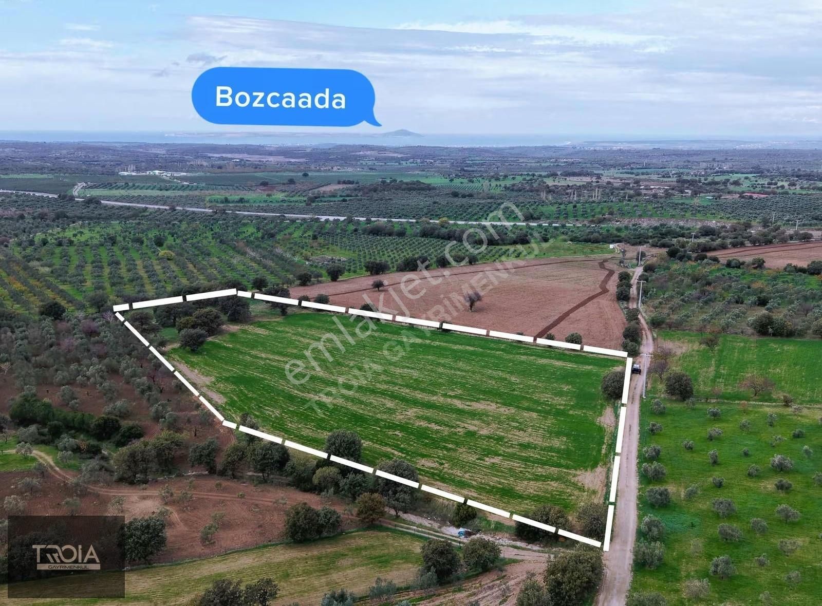 Ezine Aladağ Köyü Bozcaada Ve Deniz Manzaralı Yatırımlık Tarla