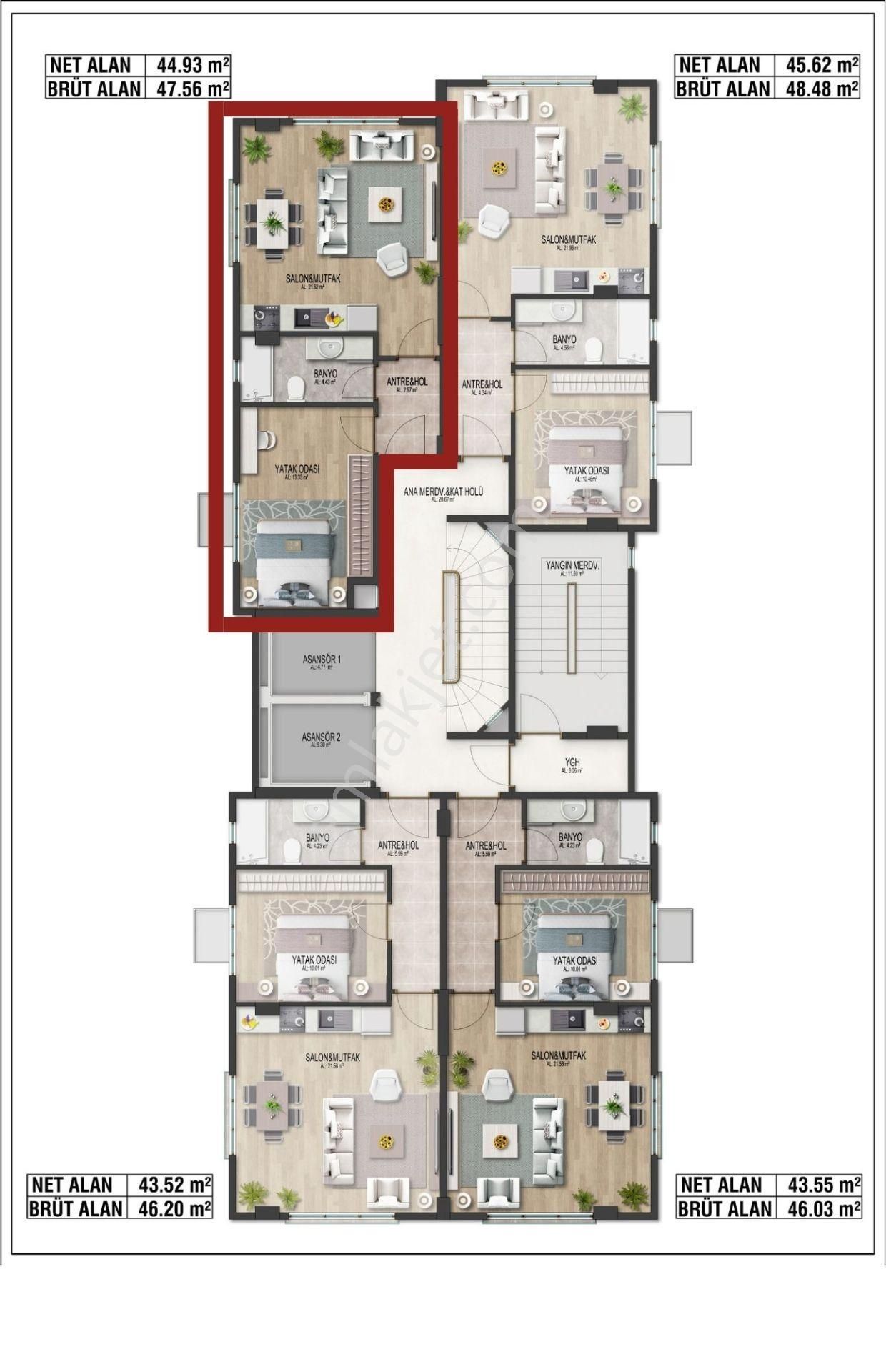 Göztepe Özgürlük Parkı Ve Marmaray Yakınında Kiralık 1+1 Daire - Görsel 2