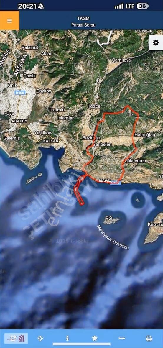 Kaşta. Denize Sıfır. 200 Mtre 375000₺ - Görsel 2