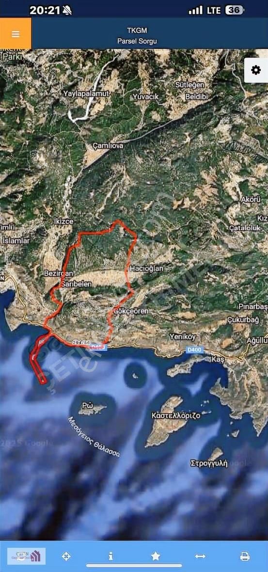 Kaşta. Denize Sıfır. 200 Mtre 375000₺ - Görsel 4