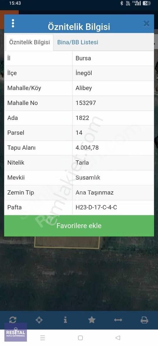 Rs Mutlu İnegöl Alibey De Satılık 4 Dönüm Tek Tapu Tarla - Görsel 3