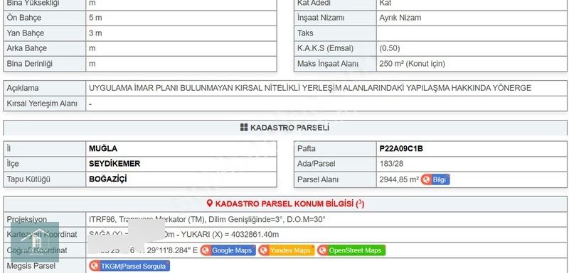 Türev Emlaktan Seydikemer Boğaziçinde Satılık İmarlı Arsa - Görsel 3