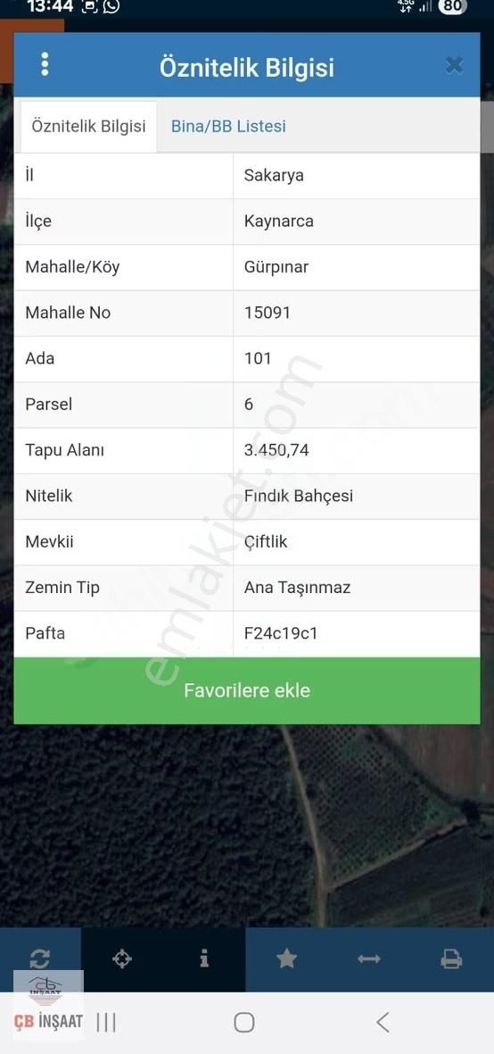Sakarya Kaynarca Gürpınar'da Tek Tapu 3.450m2 Satılık Tarla - Görsel 2