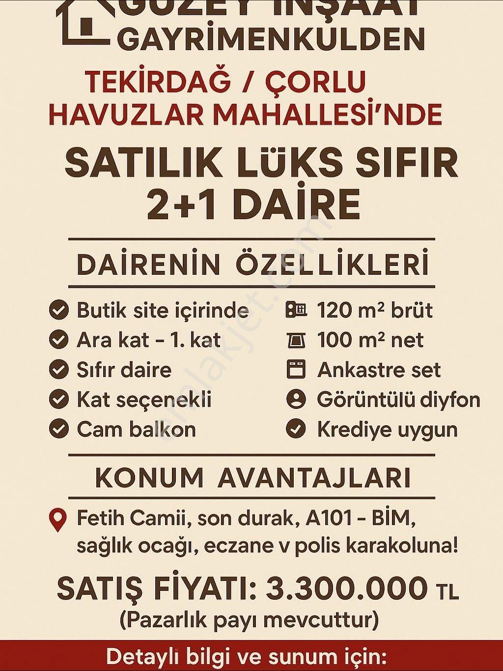 Havuzlar Mahallesi Sıfır Ara Kat 2 + 1 Daire Satılık Araç Takasına Açık - Görsel 3
