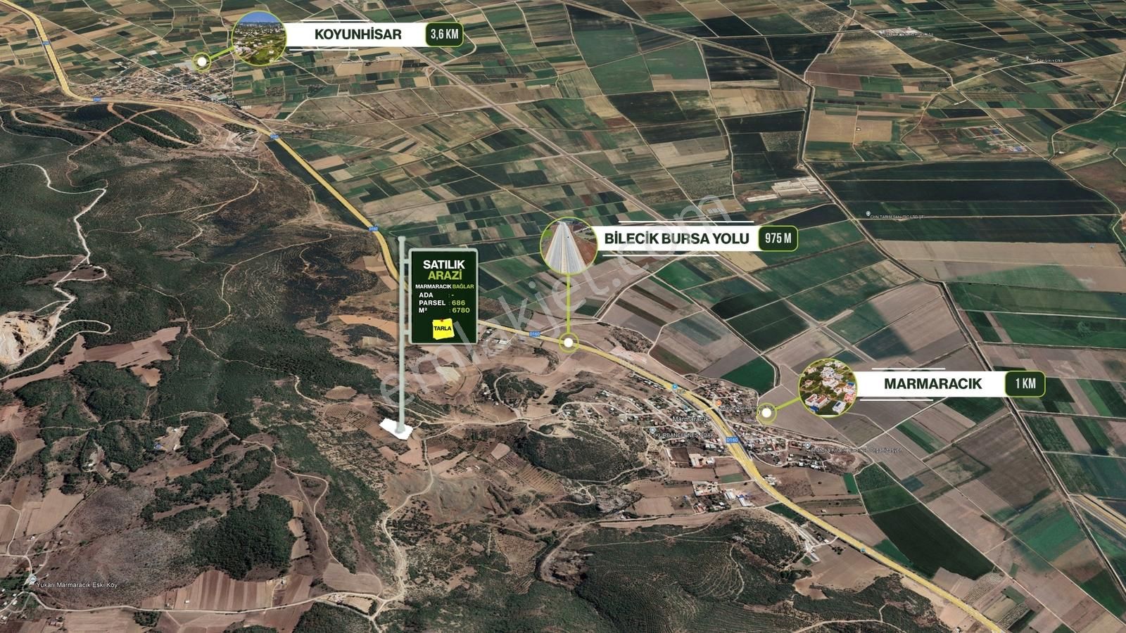 Expert'ten Yenişehir Marmaracık'ta 6.780 M² Satılık Tarla - Görsel 9