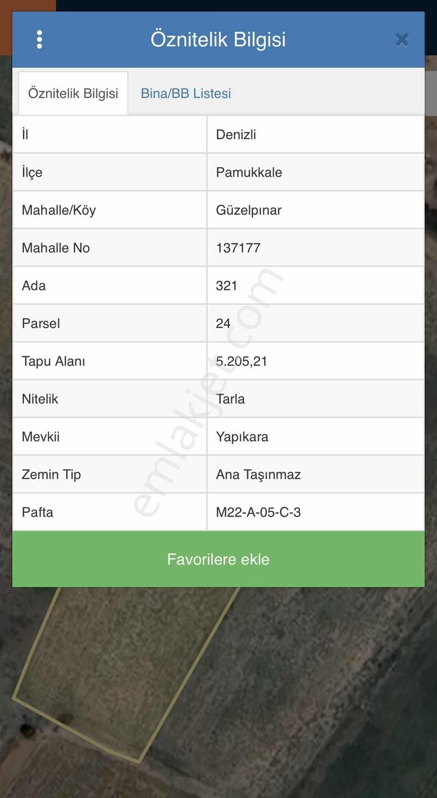 Mühür360'dan Pamukkale/güzelpınarda Acil Satılık 5205m² Tarla