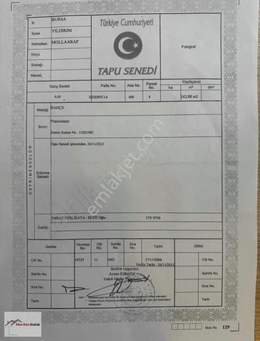 Yıldırım Mollaarapta 364mt2 Tahütnameli Satılık Fırsat Hisse - Görsel 2