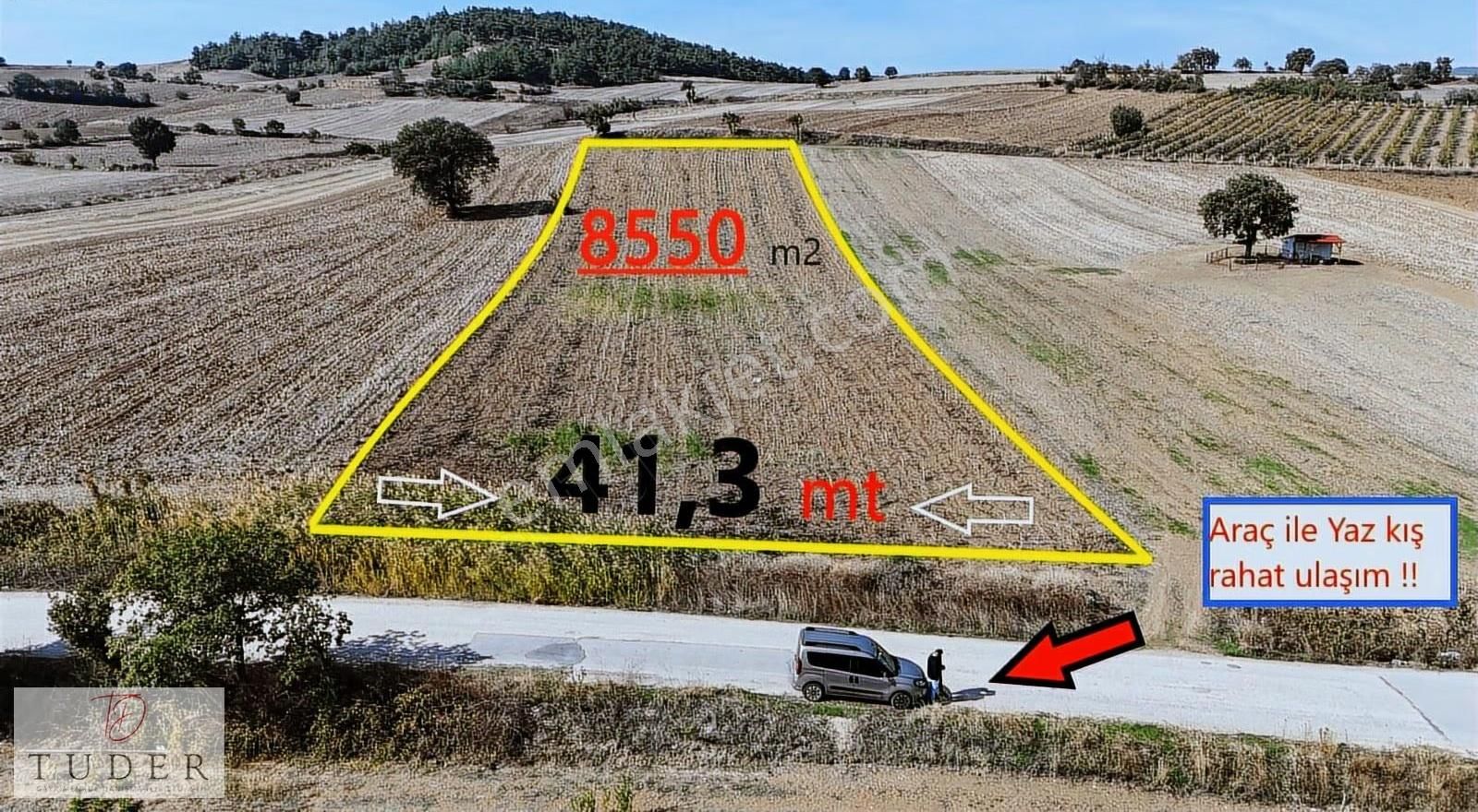 Çelebide 8.550 M² Asfalta Cepheli , Ulaşımı Kolay Verimli Tarla