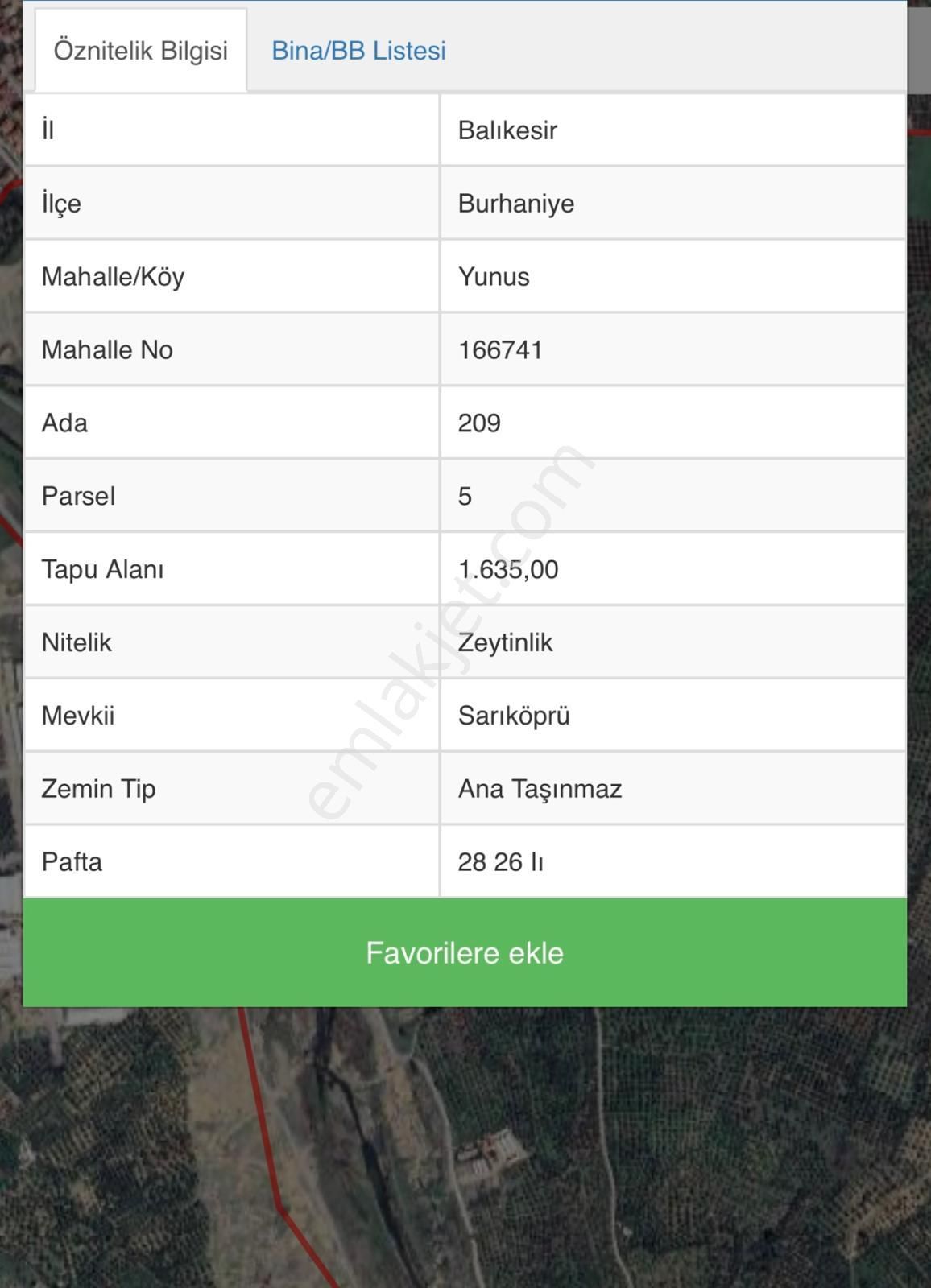 Pak Yapı'dan Burhaniye Yunus Mah. 1.635m2 Merkezde Zeytinlik