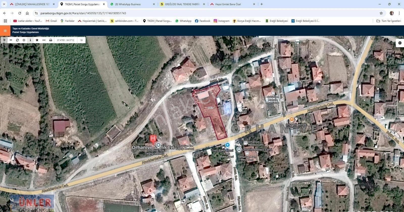 Orhaniyenin Merkezinde 1048 Metrekare Arsamız Satılık