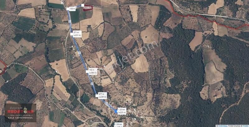 Çanakkale Bayramiç Örenli Köyü 1/3 Hisse Tarla Yola 86m Cephedir - Görsel 3