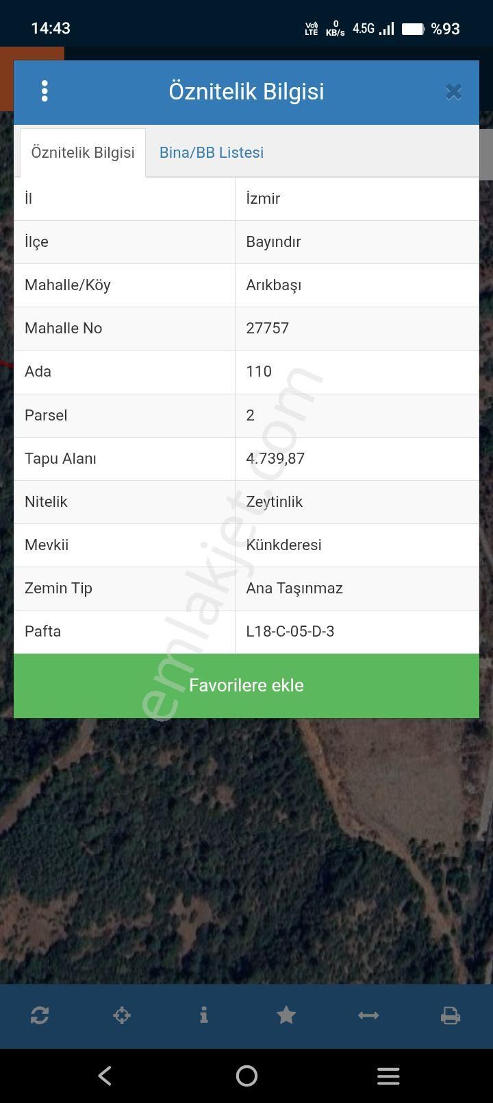 Sahibinden Tek Tapu Zeytinlik Bayindir Arıkbaşı