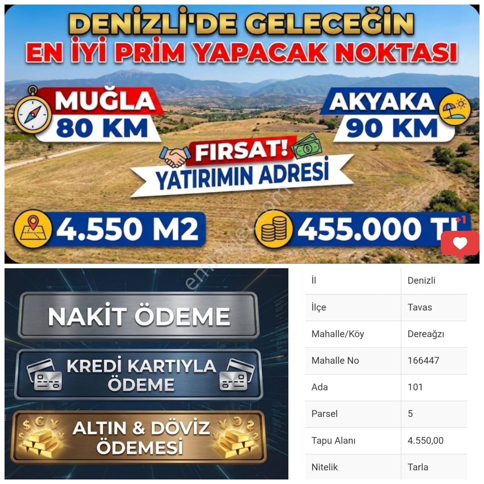 Denizlide Geleceğin Yatırımı Muğla! Ve Akyakaya Komşu 4.550 Mt - Görsel 4
