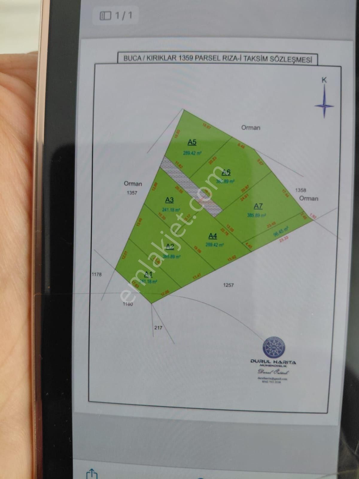 İzmir Buca Kırklar'da 289 M2 Tarla. Yerleşim Yanı Tapulu. Açıklamayı Okuyunuz - Görsel 7