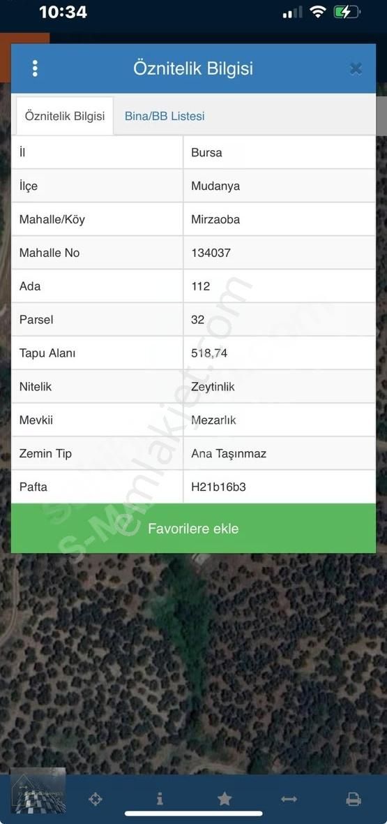 Mudanya Mirzaoba Köy İçi Yerleşim Alanında 518 M² Tarla - Görsel 4