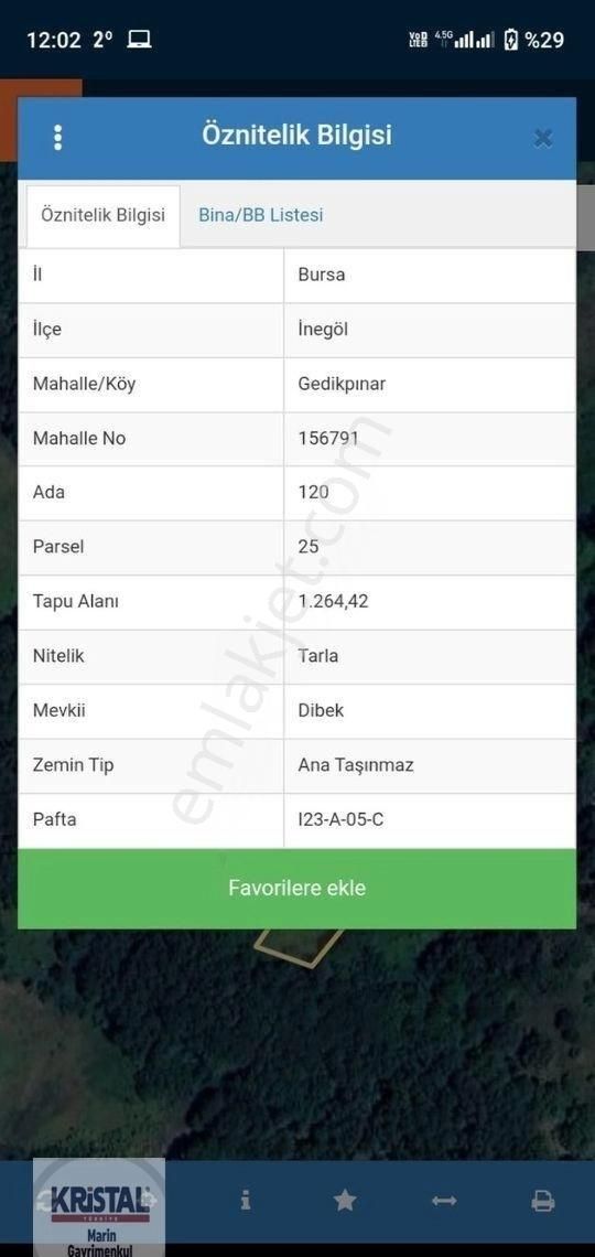 Kristal Marin'den İnegöl Gedik Pınar'da Satılık Arazi - Görsel 2