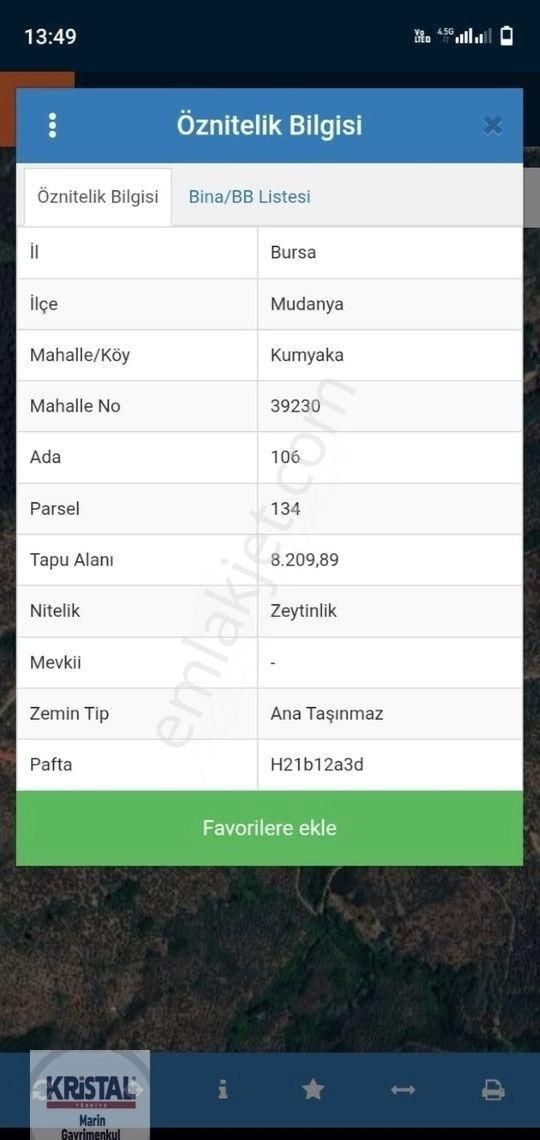 Kristal Marin'den Mudanya Kumyaka Mevkiinde Satılık Arazi - Görsel 2