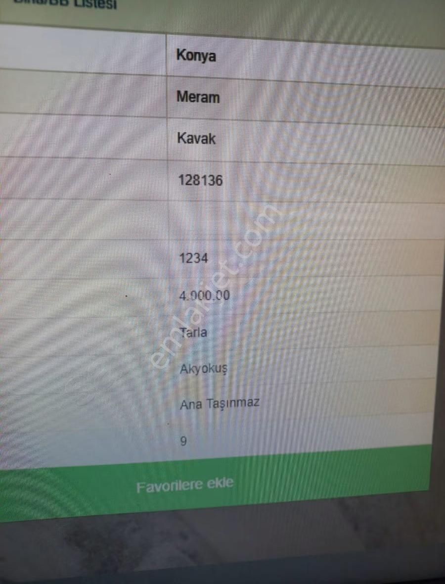 Meram Kavak Ta Ve Akören Ağalar Da Mustaki Satılık Tarla - Görsel 3
