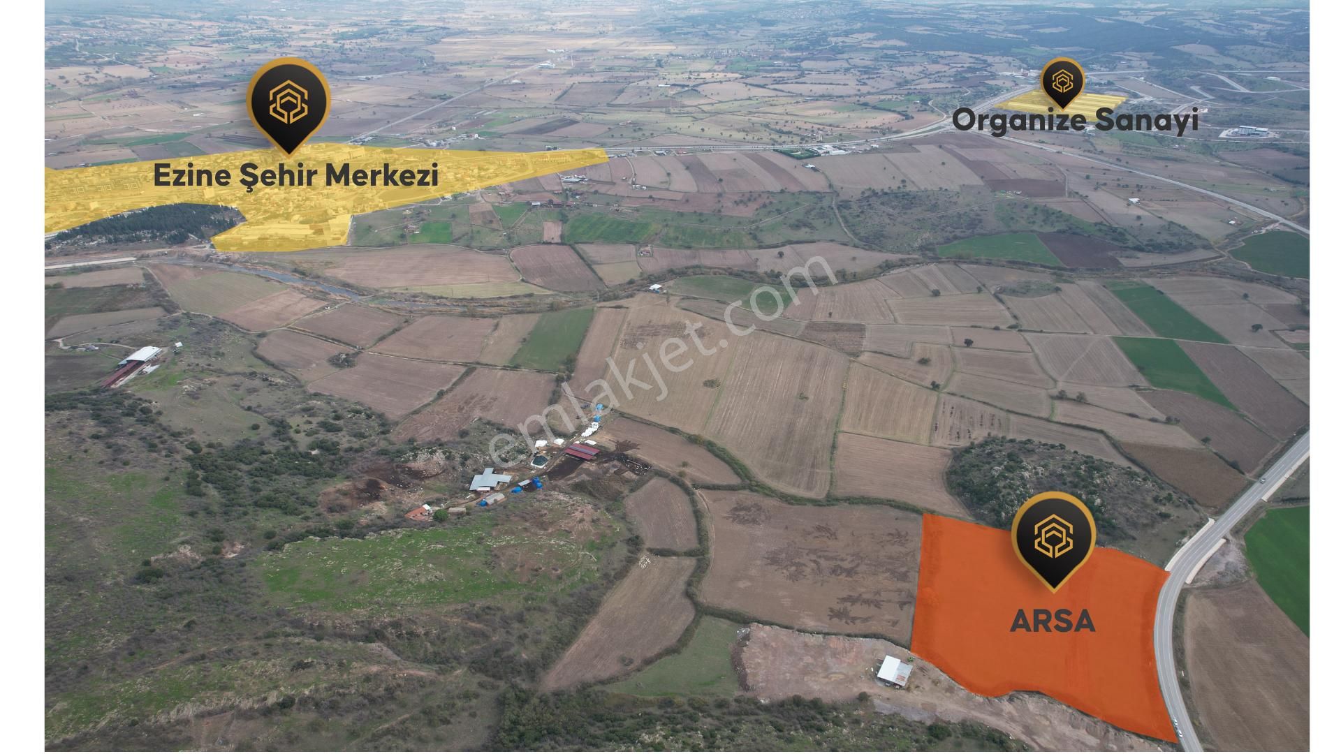 Çanakkale Ezinede Ana Yola Cepheli 25.660 M² Satılık Arsa - Görsel 3