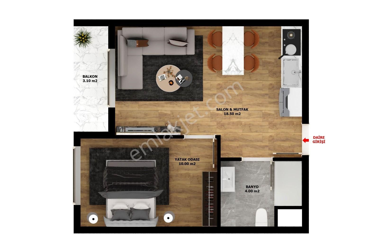 İzmit Yeşilova Prestijli Resıdence-eşyalı-1+1 Lüks Daire - Görsel 20
