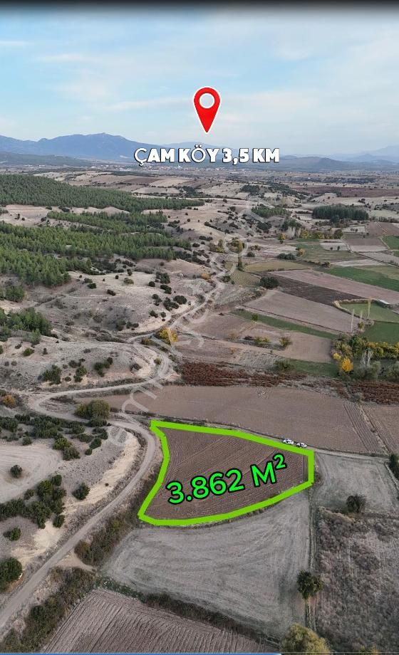 Şahin Emlaktan Denizli Acıpayam Darıveren Mah.satılık 3.862 M² İki Tarafı Resmi Yol Olan Tarla
