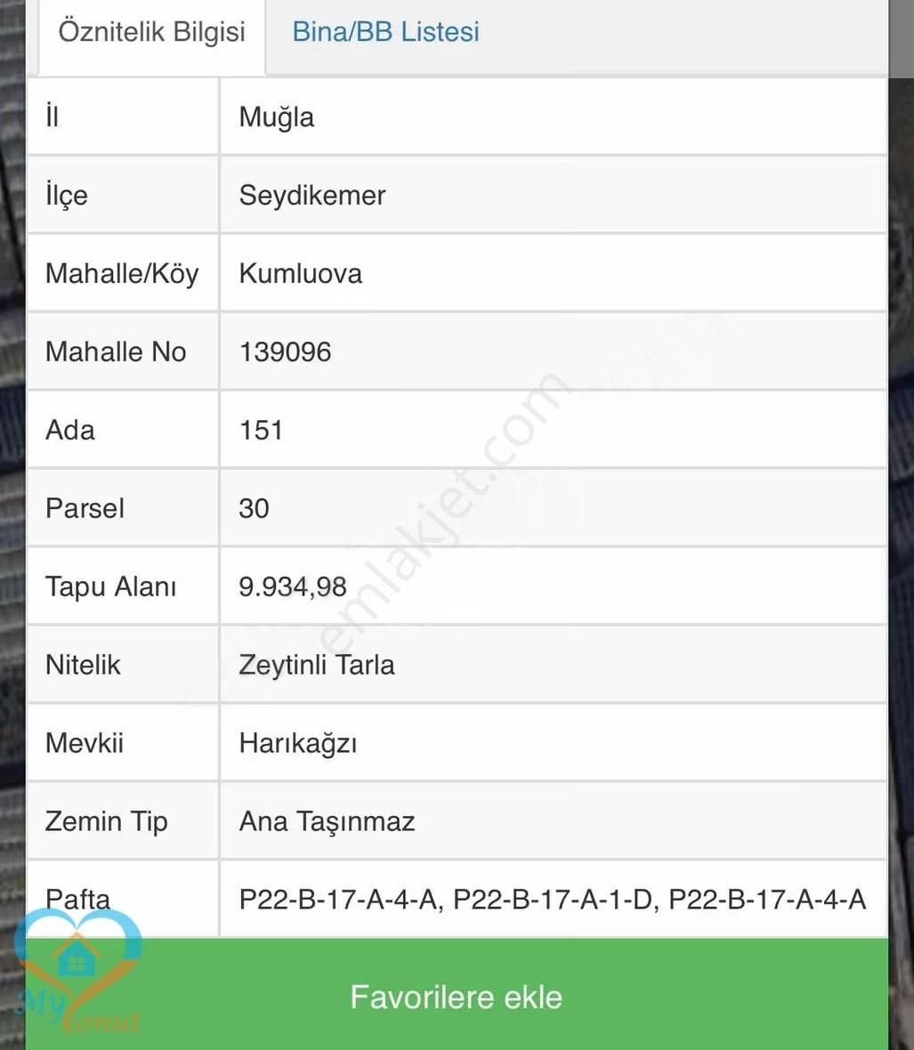 Mykonut'tan Kumluova'da 1,172 M2 Satılık Hisseli Tarla