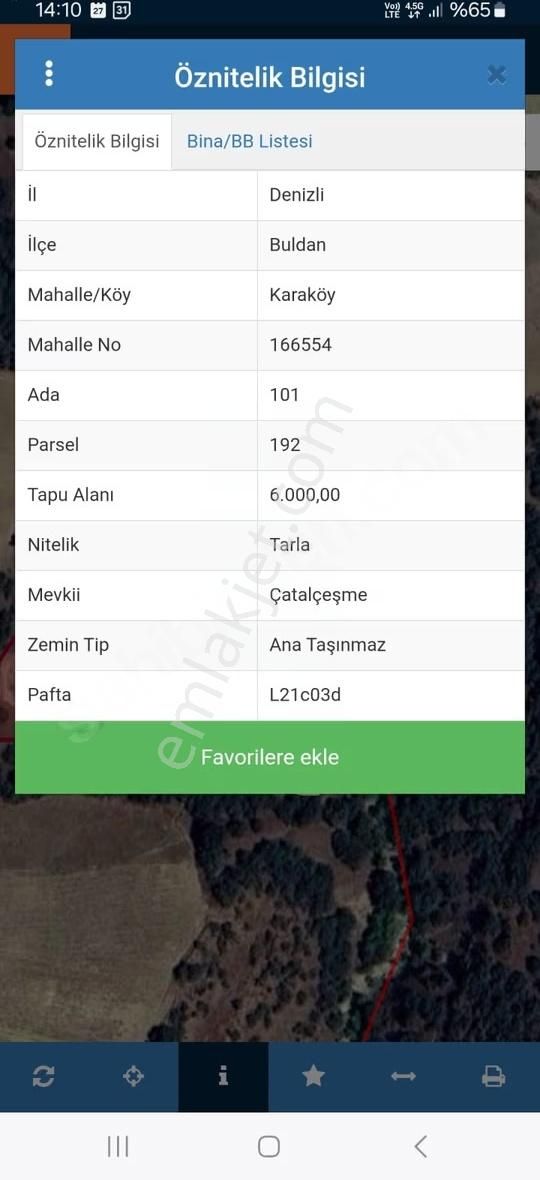 Buldan Karaköy Satılık Fırsat Tarla