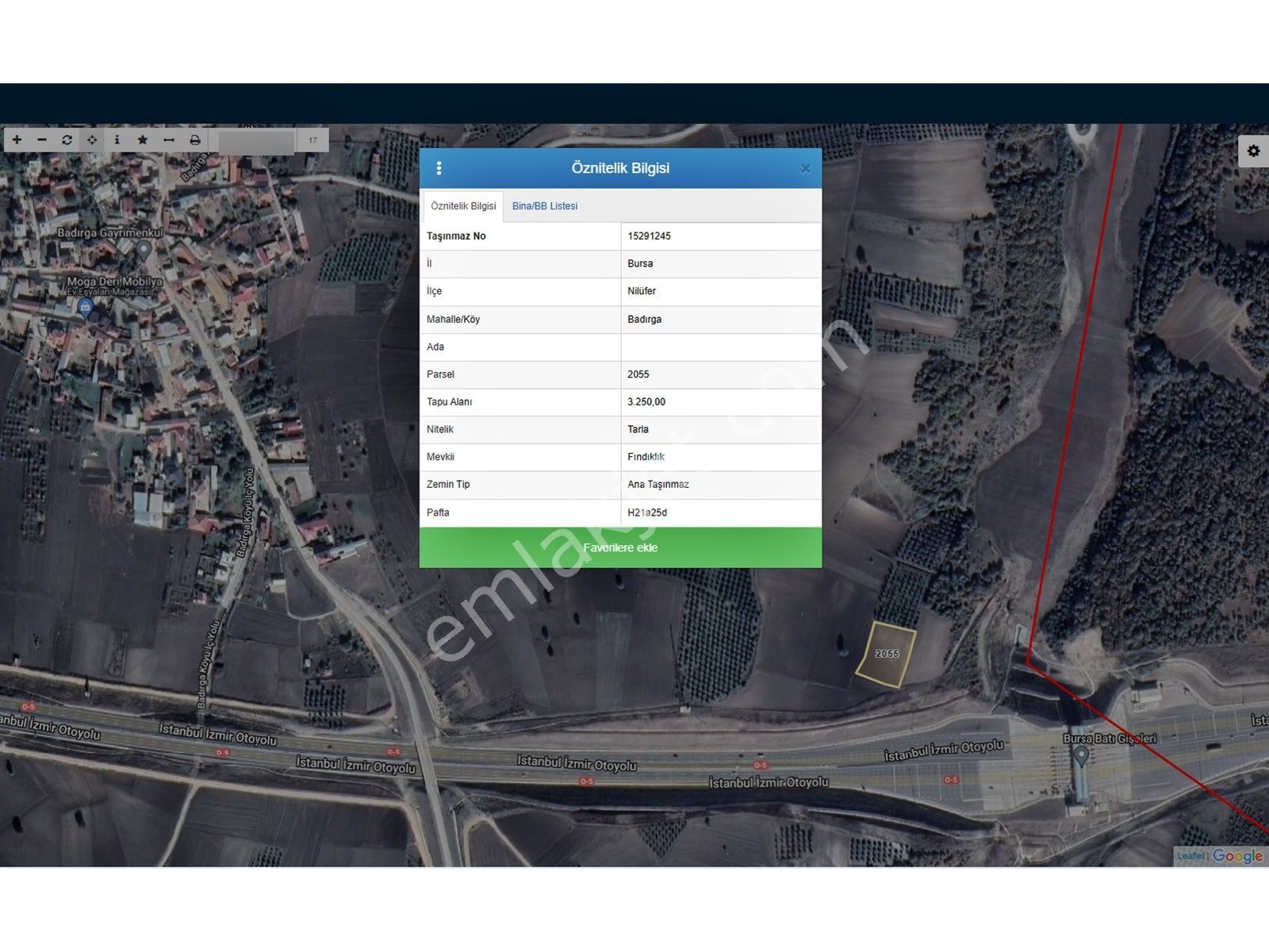 Badırga Da İstanbul İzmir Yoluna Cephe Takasa Açık Satılık Tarla - Görsel 2