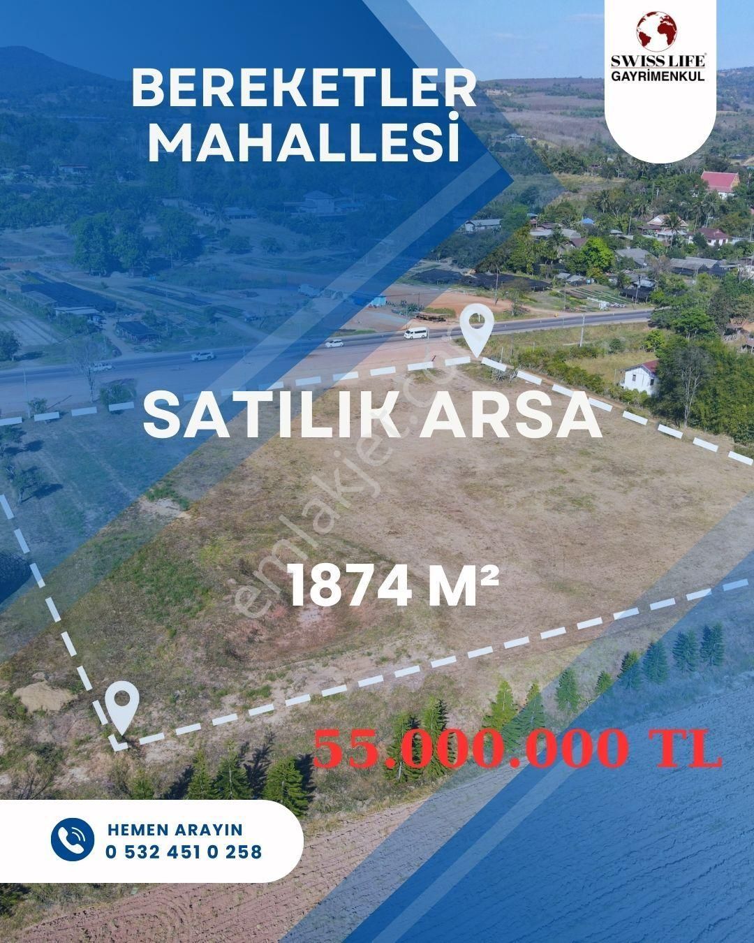 Swıss Lıfe'dan Bereketler Mahallesi'nde 1847 M² Arsa