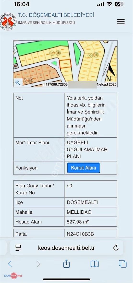Ela Geredelioğlu'dan Kelepir Elektrik Ve Su Mevcut Arsa