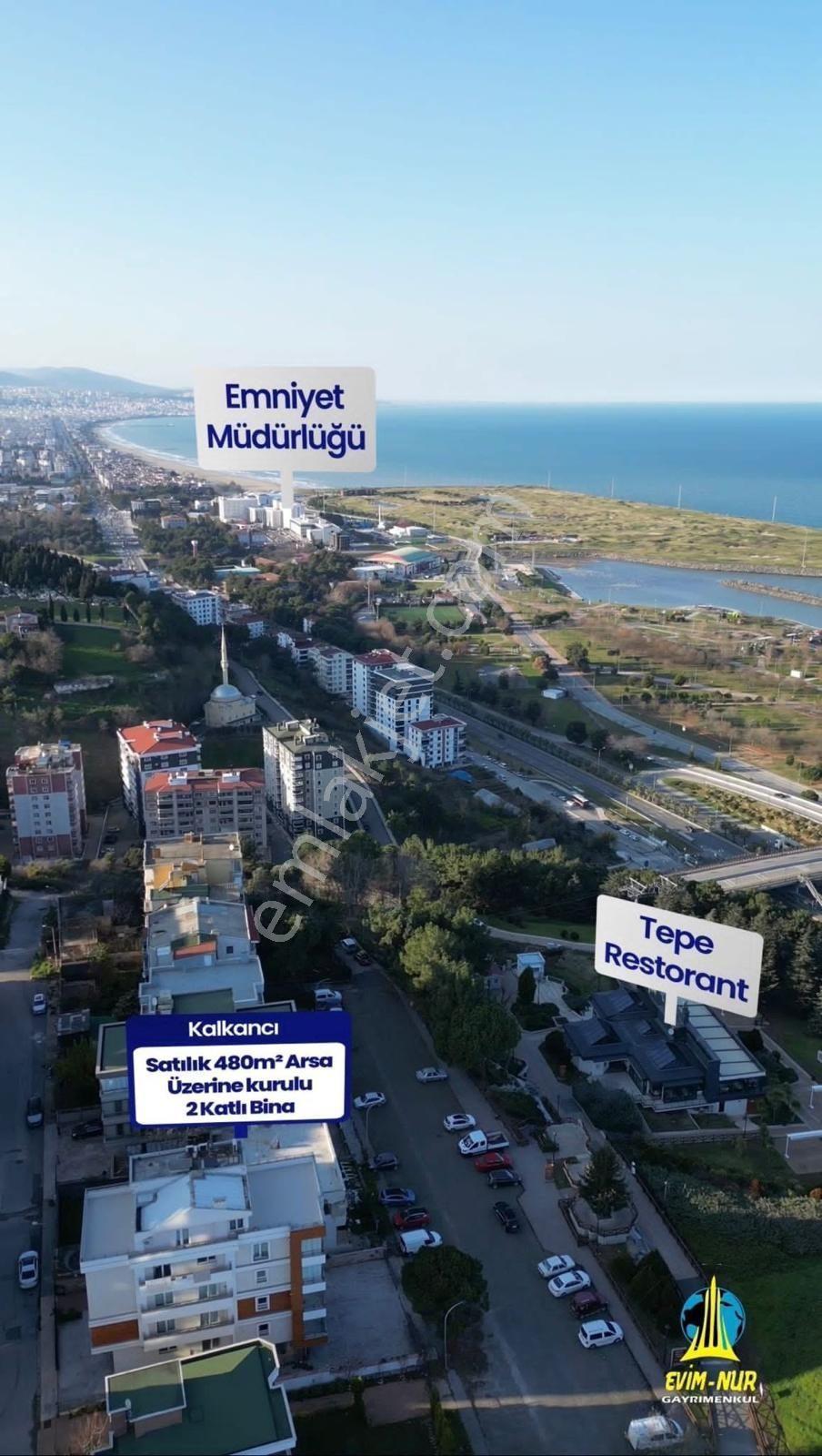 Evim-nur'dan Kalkancı Mah. Deniz Manzaralı 480m2 5 Kat İmarlı - Görsel 2