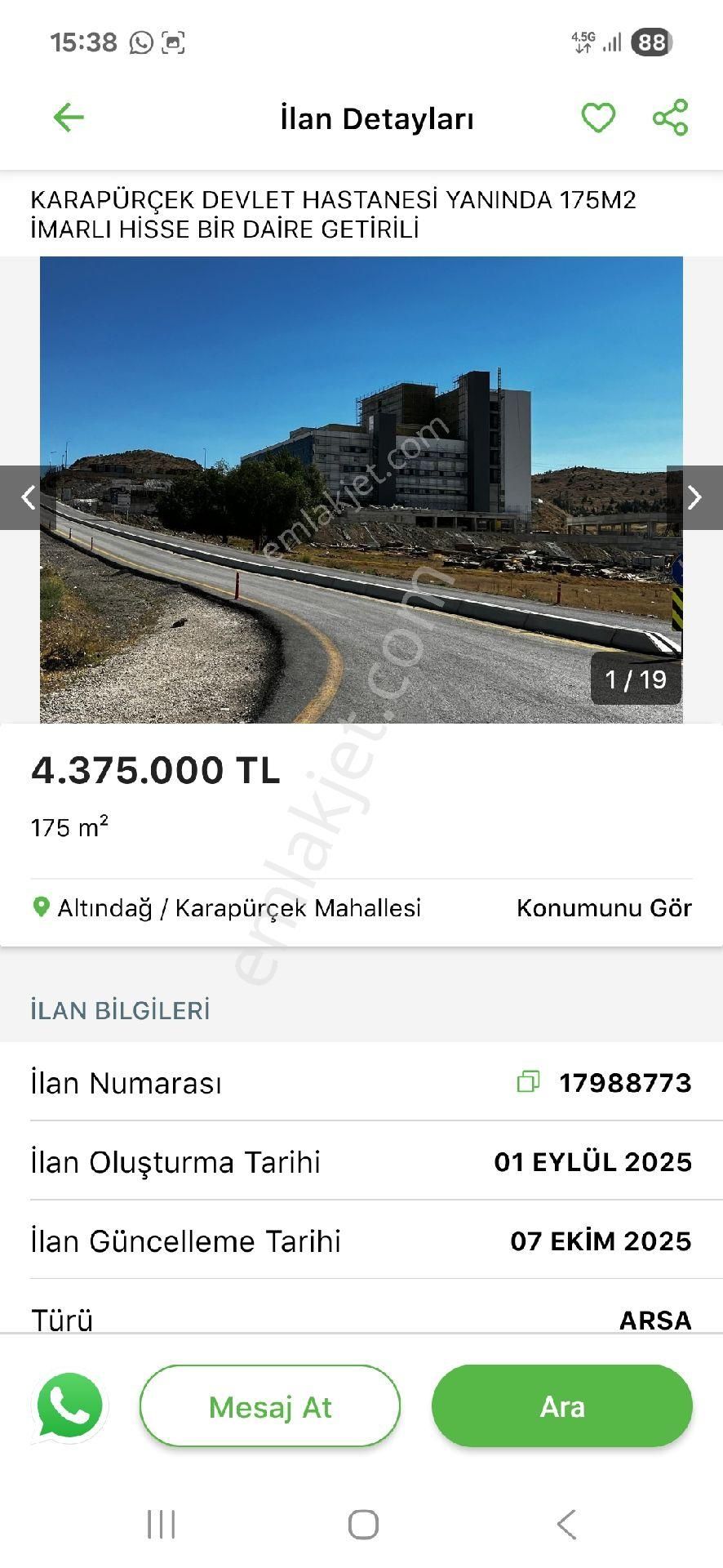 Karapürçek Devlet Hastanesi Arkasında Kızılca Parseli 500m2 İmarlı - Görsel 2