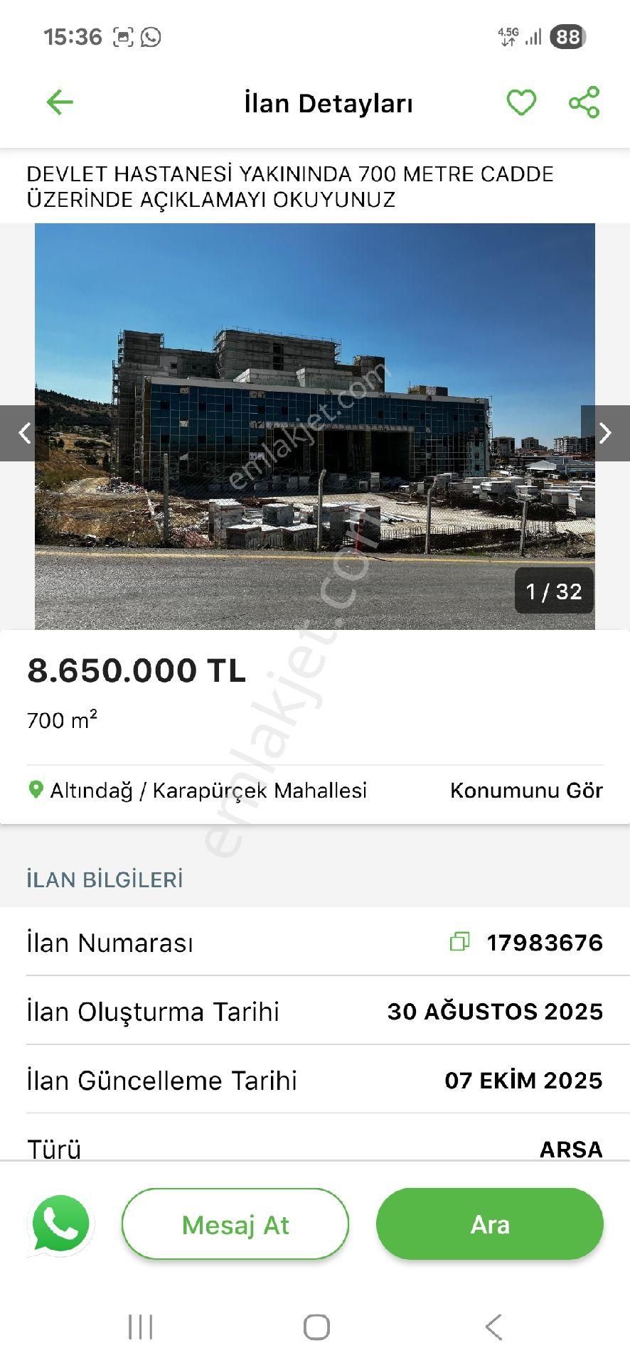 Karapürçek Devlet Hastanesi Arkasında Kızılca Parseli 500m2 İmarlı - Görsel 5