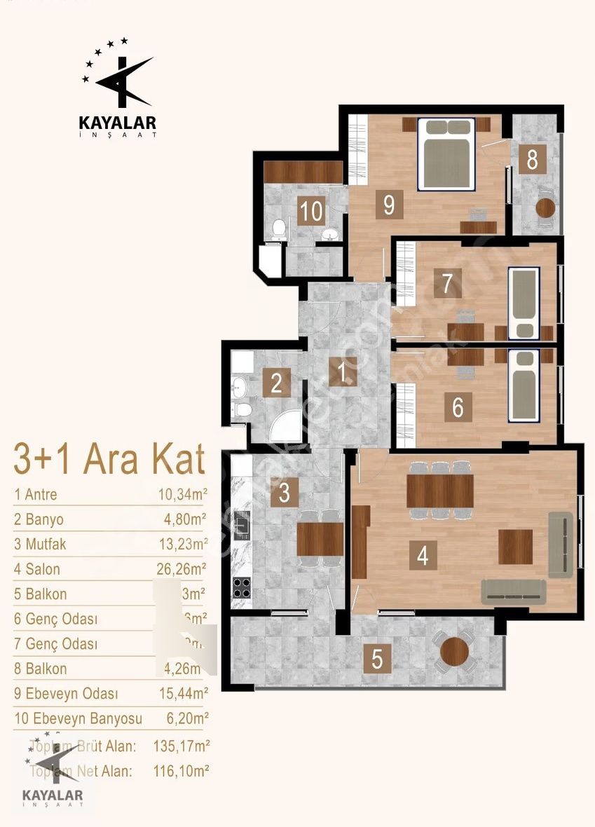 Kayalardan Kadıköyde Satılık Lüx 3+1 Daire - Görsel 4