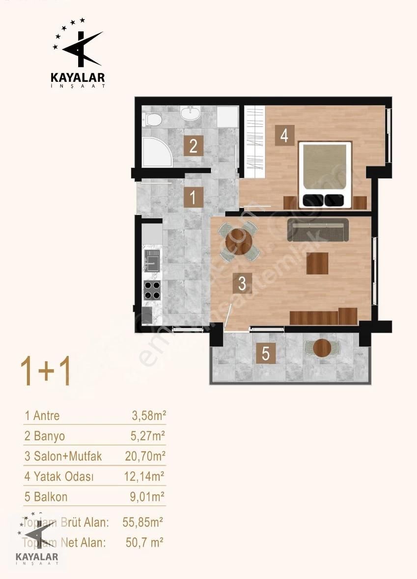 Kayalardan Kadıköyde Satılık Lüx 1+1 Daire - Görsel 2