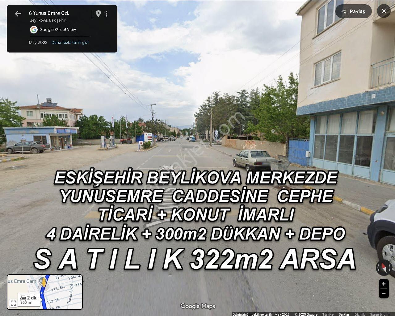 Eskişehir Beylikova Merkezde Ticari + Konut İmarlı Satılık 322m2 Arsa - Görsel 13
