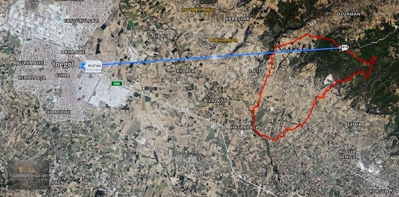 Karakuş Gayrimenkul'den İnegöl Süpürtü'de Satılık 1.500 M2 Tarla