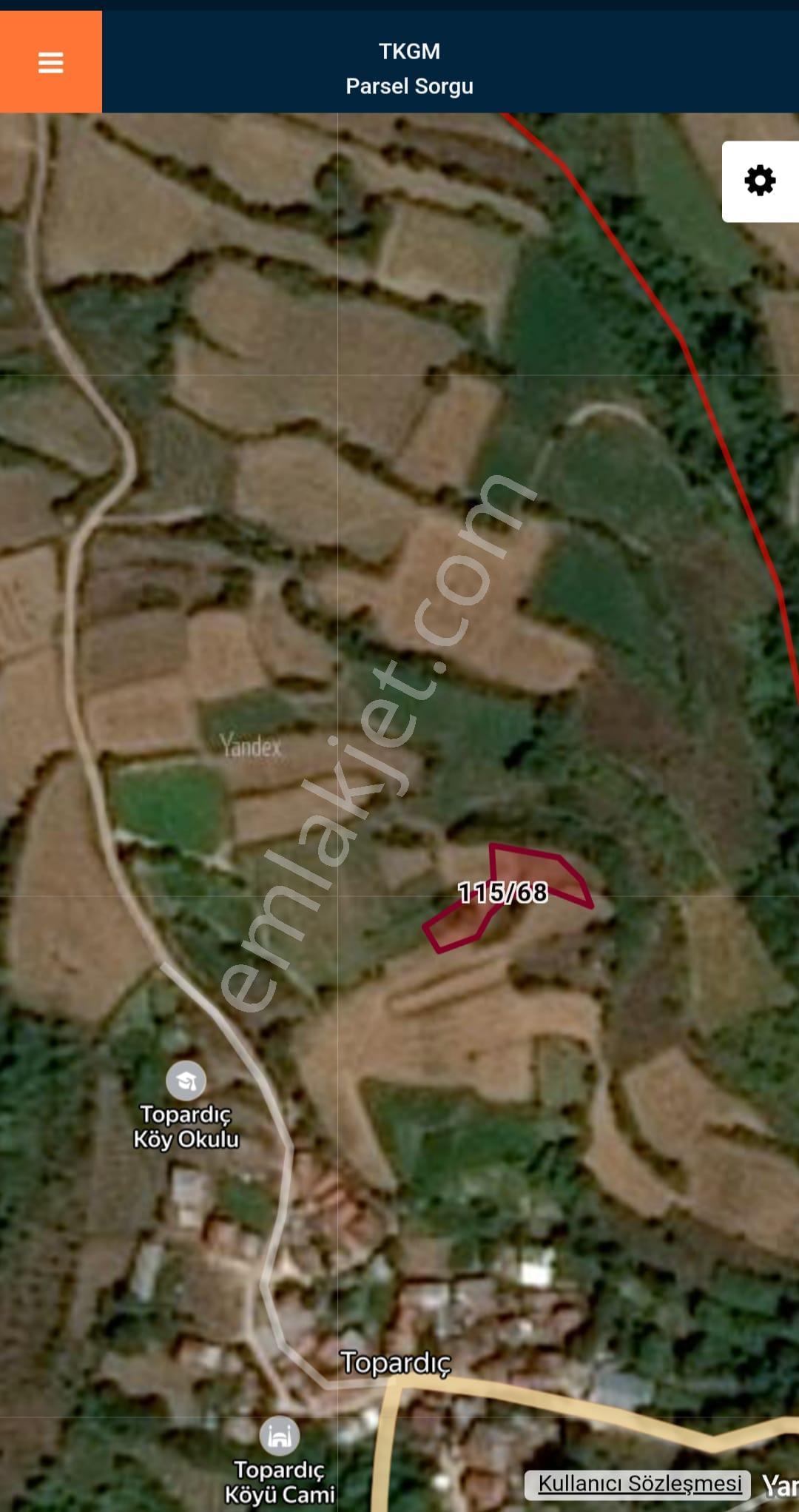 Bolu Merkez Topardıç Köyü Yerleşime Yakın 1180 M2 Tarla